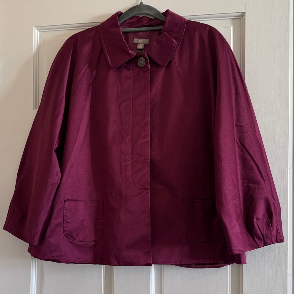 J. Jill Plum Swing Jacket with 3/4 Length Sleeves